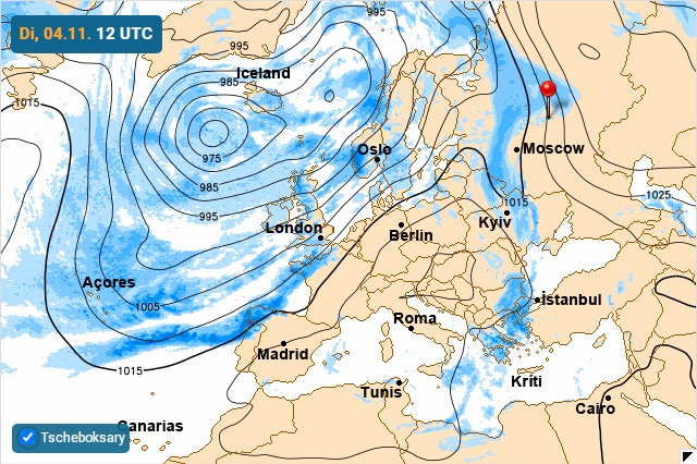 Синоптическая карта на 4 ноября.